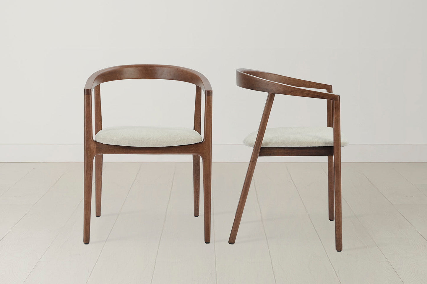 Dining Chair 01 (set of 2), Walnut / Oatmeal