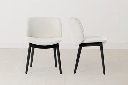 Dining Chair 04 (Set of 2), Black Legs / Ivory