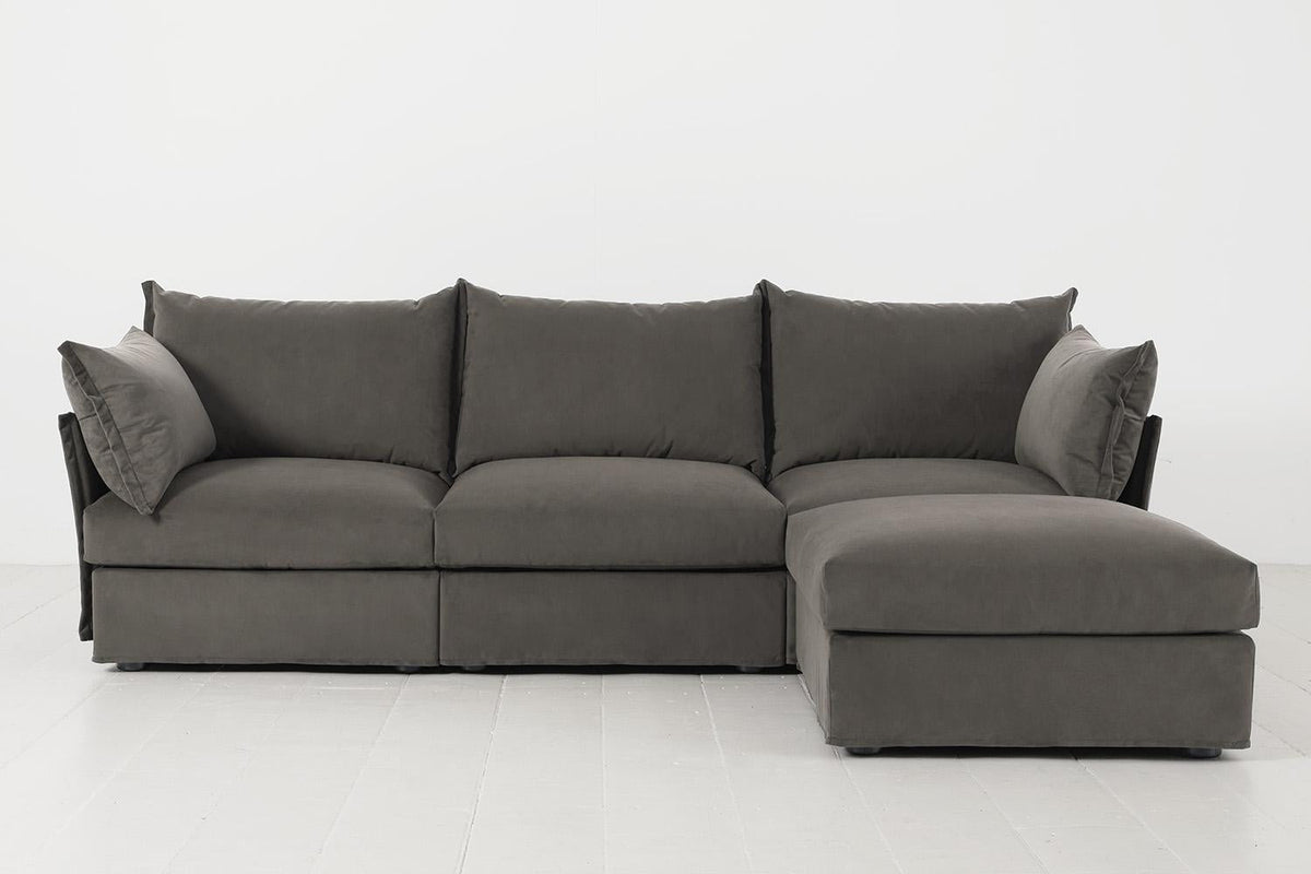 Model 06 3-Seater Right Chaise Sofa, Elephant