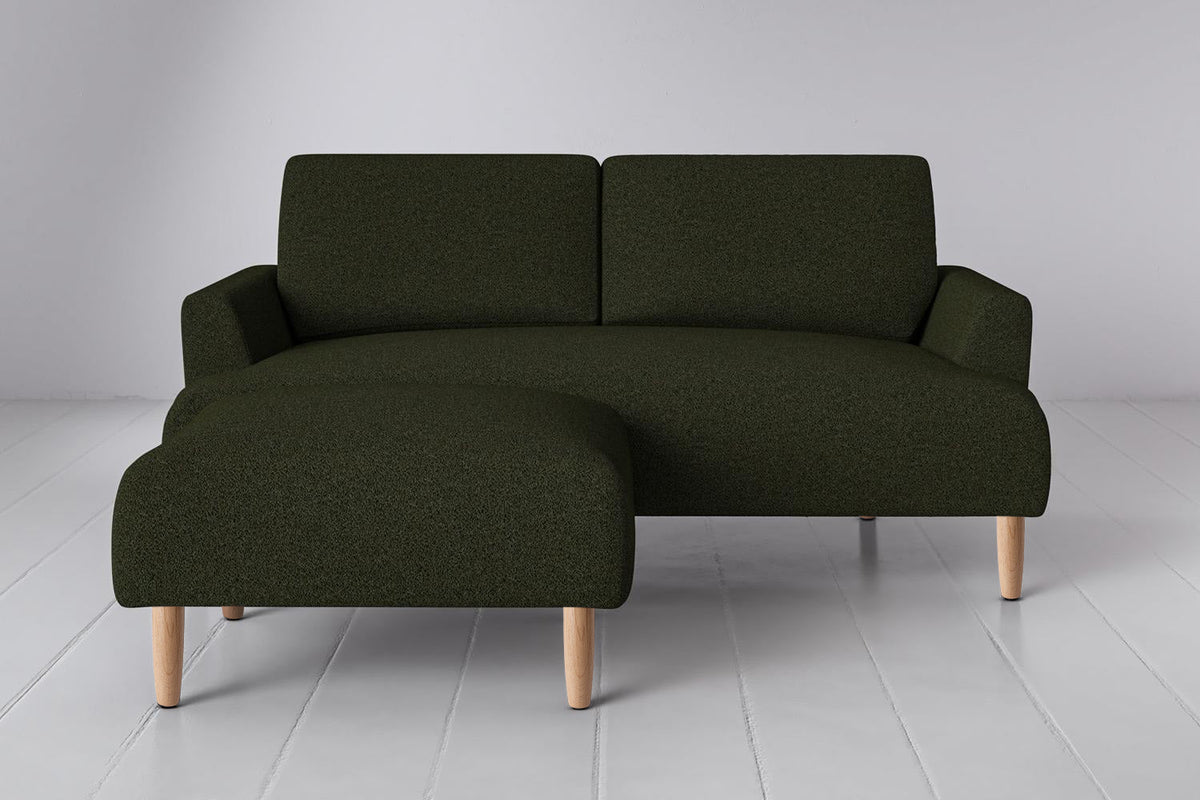 Model 05 2-Seater Sofa with Ottoman, Oak / Fern