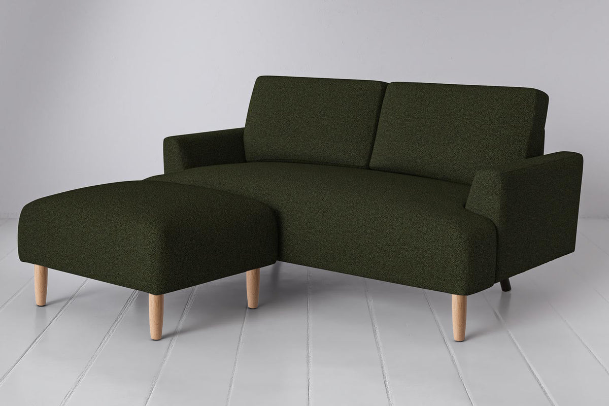 Model 05 2-Seater Sofa with Ottoman, Oak / Fern