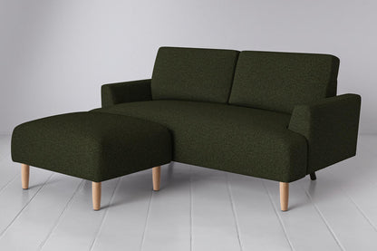 Model 05 2-Seater Sofa with Ottoman, Oak / Fern
