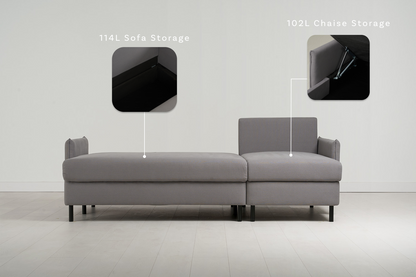 Model 12 Sofa Bed with Storage 3 Seater Right Chaise, Risso