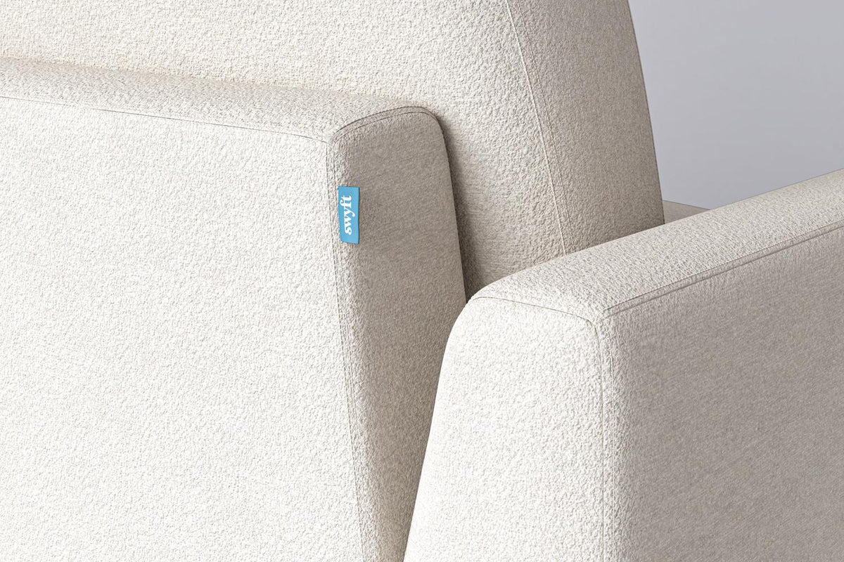 Model 05 3-Seater Sofa with Ottoman, Oak / Ivory