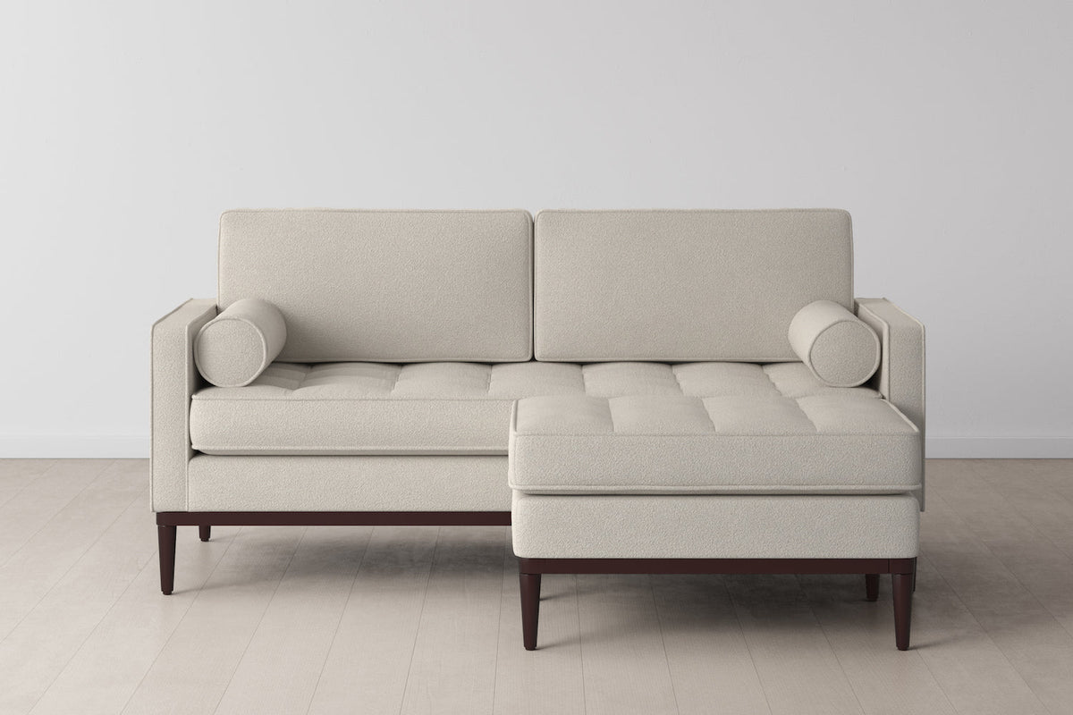 Ottoman in white bouclé