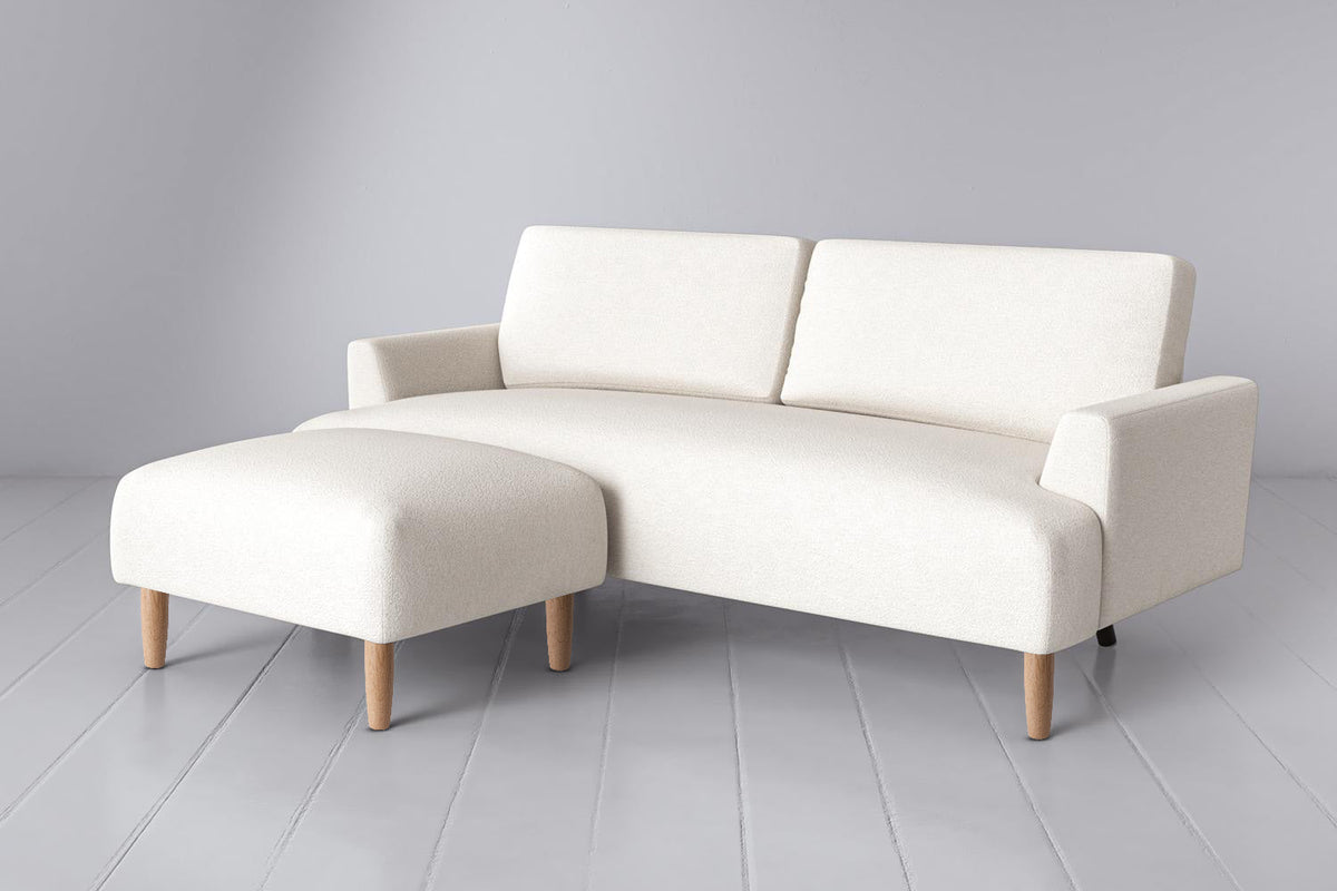 Model 05 3-Seater Sofa with Ottoman, Oak / Ivory