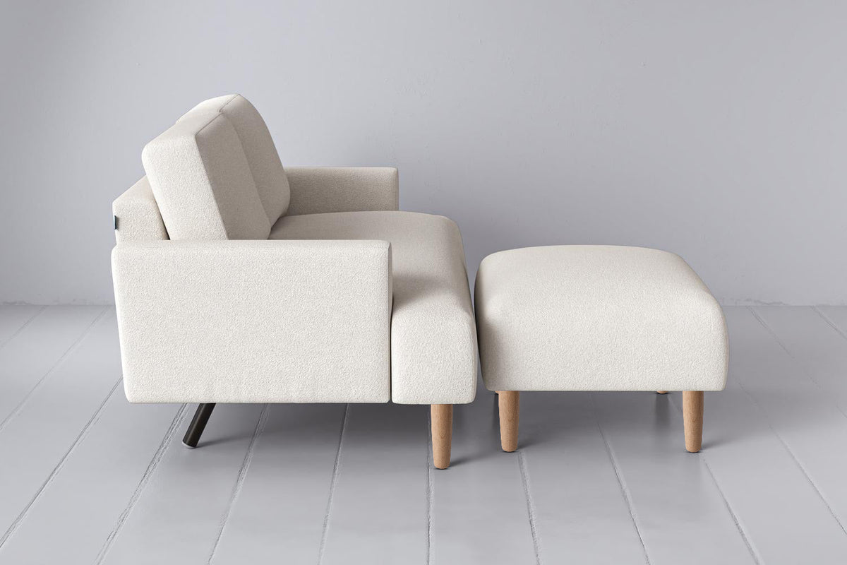 Model 05 2-Seater Sofa with Ottoman, Oak / Ivory