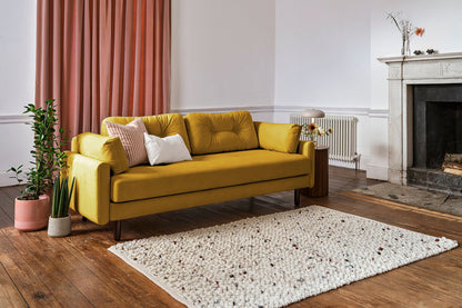 Model 04 Sofa Bed 3 Seater, Oak / Mustard