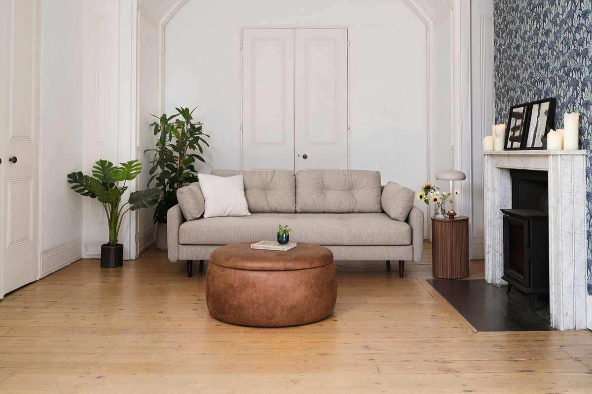 Model 04 Sofa Bed 3 Seater, Oak / Pumice