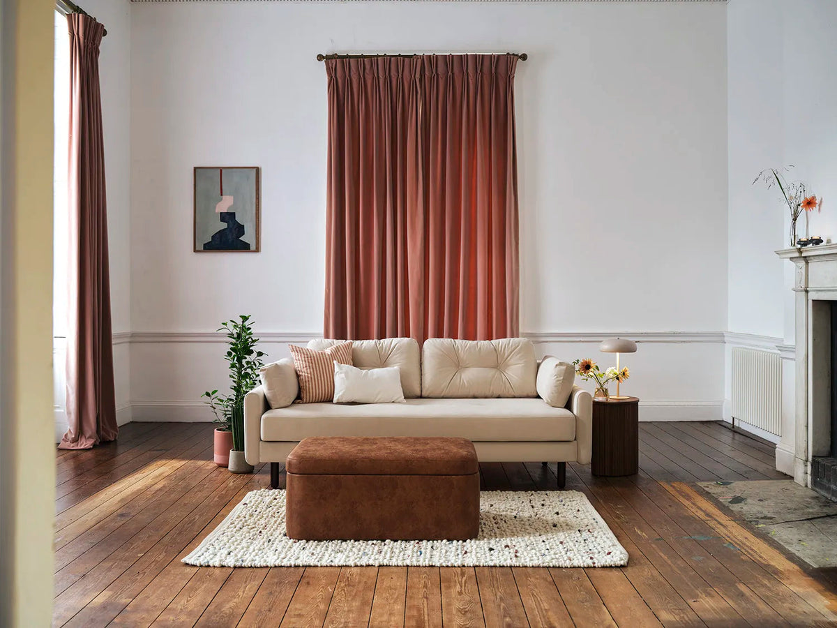 Model 04 Sofa Bed 3 Seater, Oak / Bone