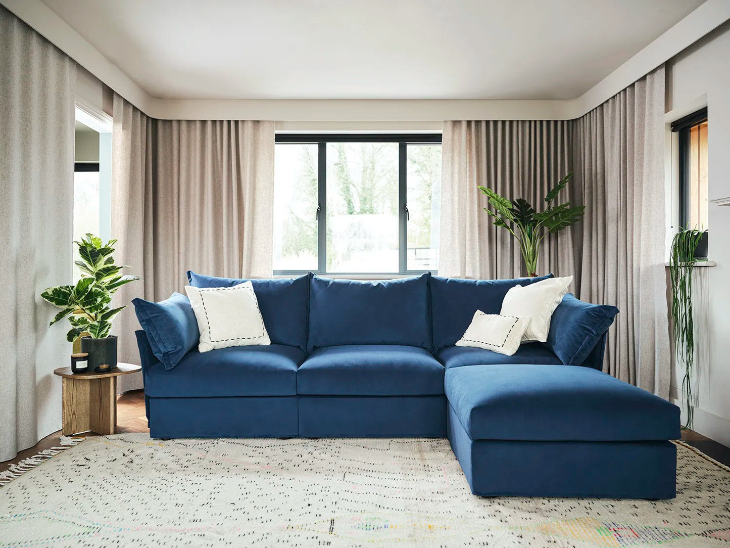 Model 06 3-Seater Left Chaise Sofa, Teal