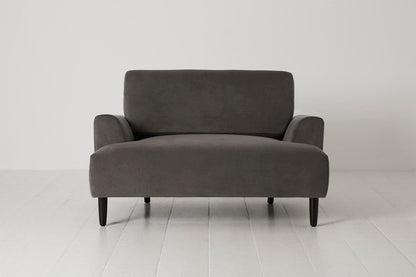 Elephant image 1 - Model 05 Love Seat in Elephant Velvet Front View