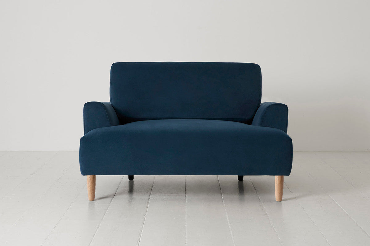 Model 05 Loveseat, Oak / Teal