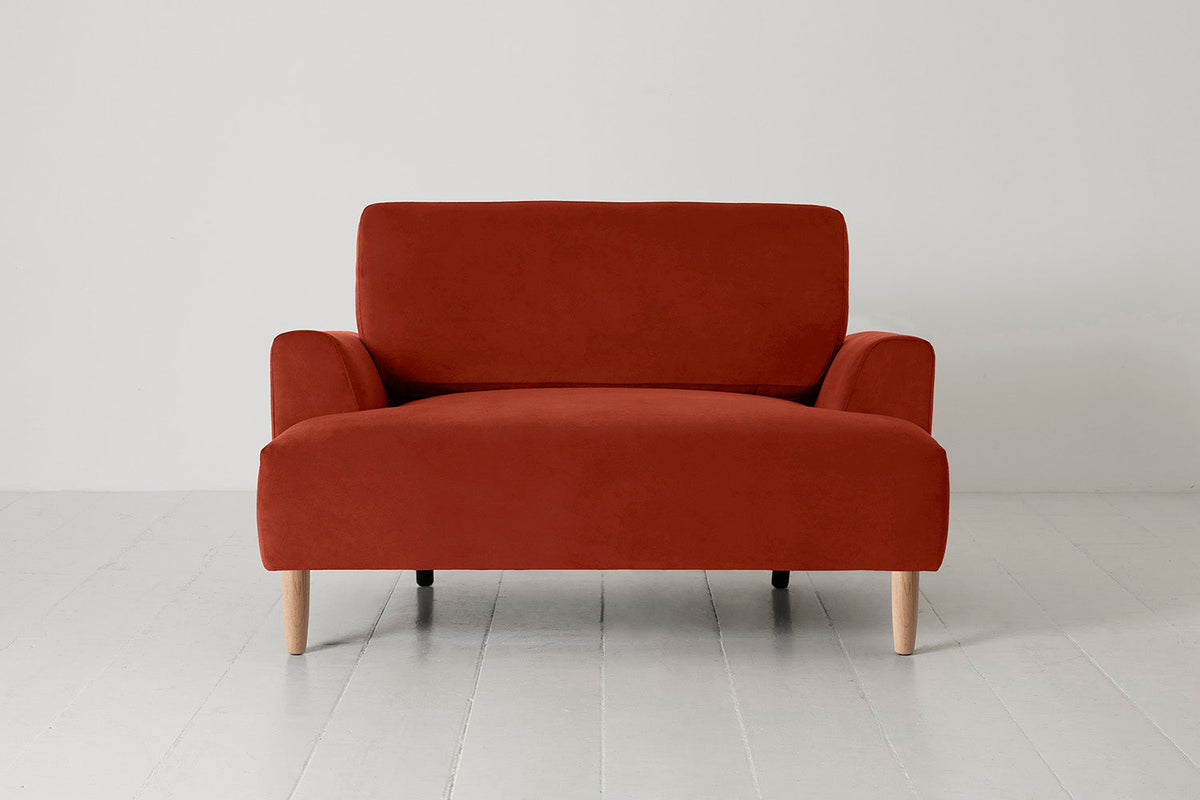 Model 05 Loveseat, Oak / Paprika