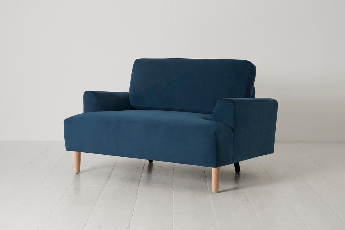 Model 05 Loveseat, Oak / Teal