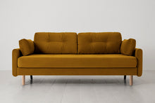 Model 04 Sofa Bed 3 Seater, Oak / Mustard