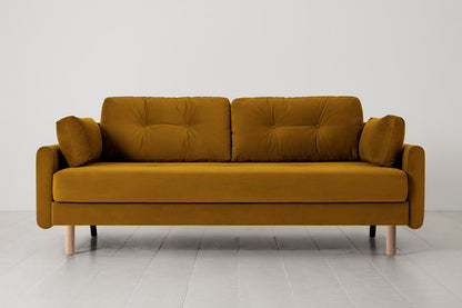 Model 04 Sofa Bed 3 Seater, Oak / Mustard