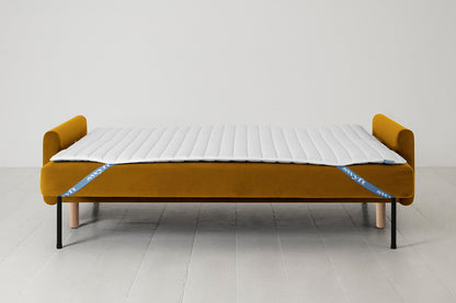 Model 04 Sofa Bed 3 Seater, Oak / Mustard