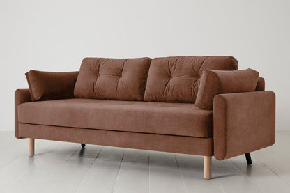 Model 04 Sofa Bed 3 Seater, Oak / Russet