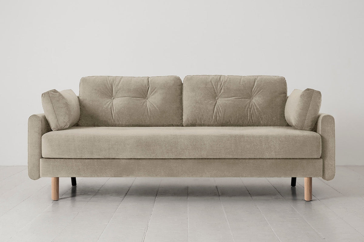 Model 04 Sofa Bed 3 Seater, Oak / Flax
