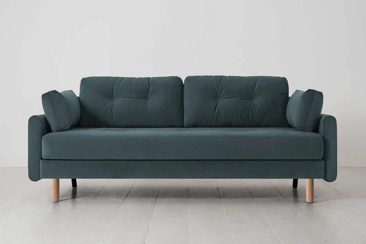 Model 04 Sofa Bed 3 Seater, Oak / Petrol