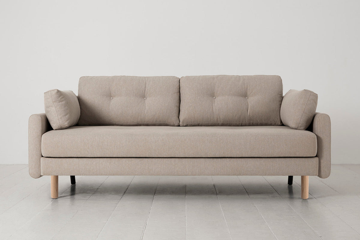Model 04 Sofa Bed 3 Seater, Oak / Pumice