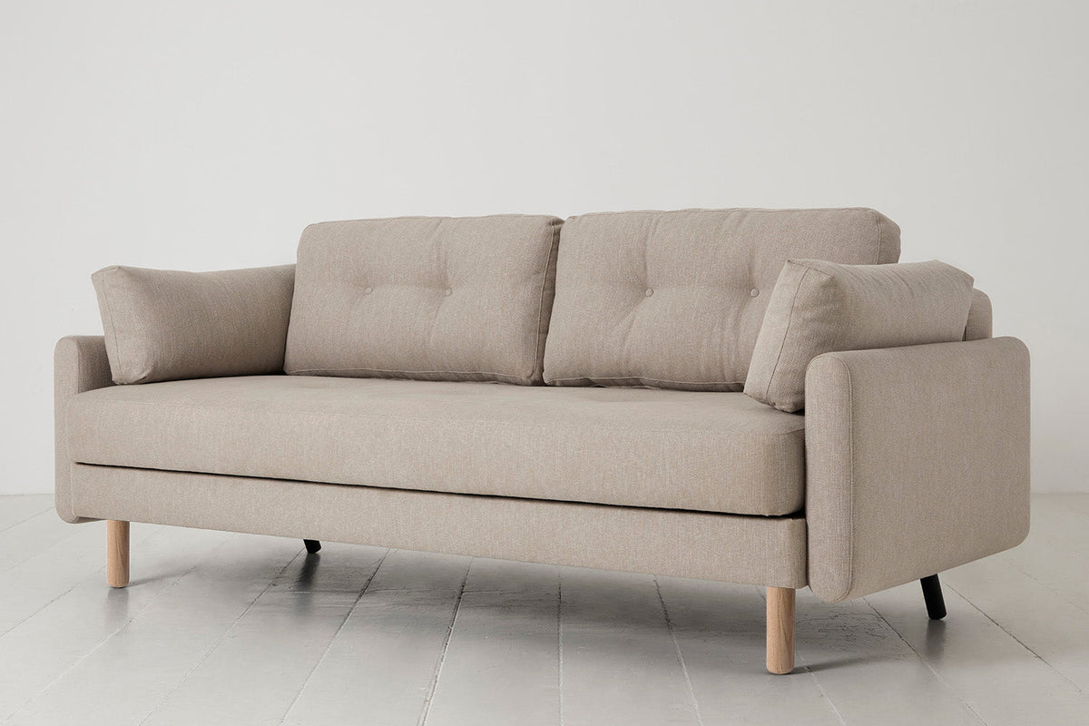 Model 04 Sofa Bed 3 Seater, Oak / Pumice