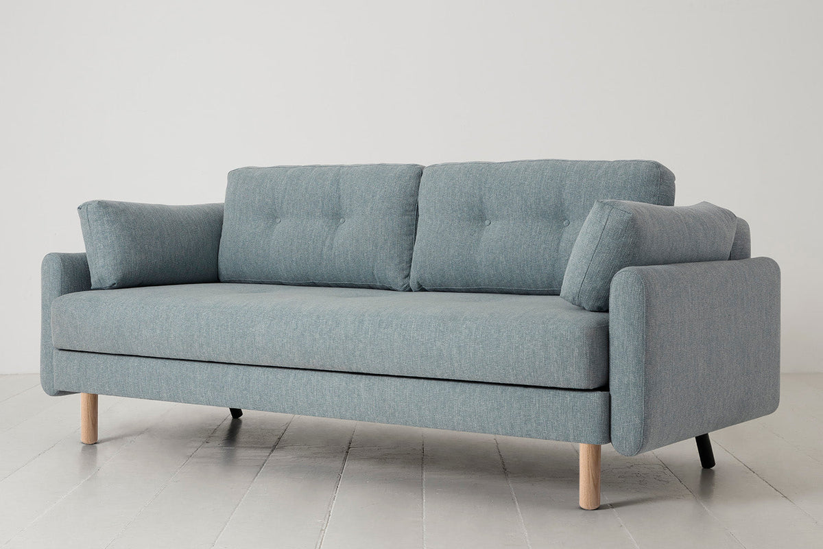Model 04 Sofa Bed 3 Seater, Oak / Seaglass