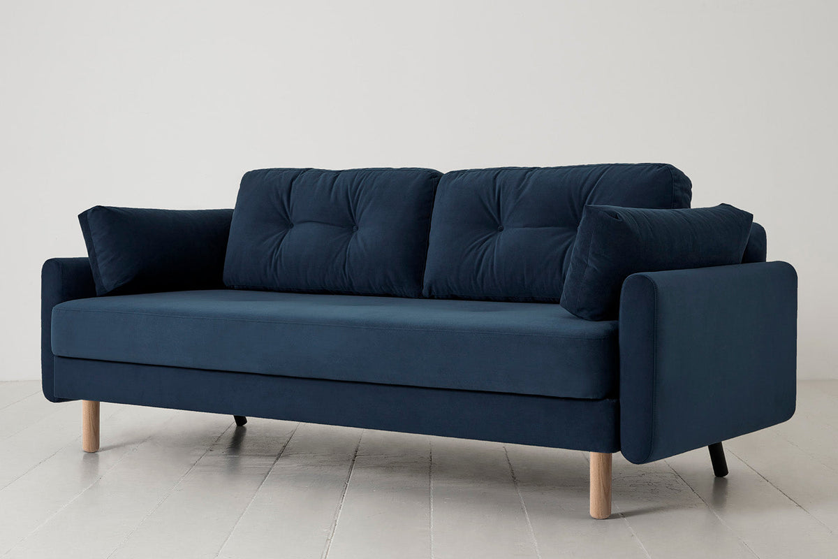 Model 04 Sofa Bed 3 Seater, Oak / Teal