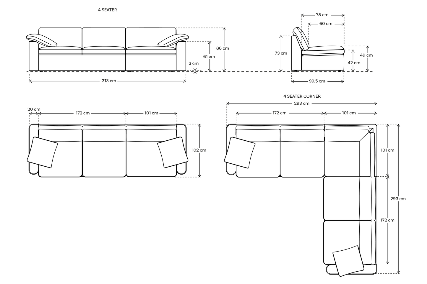 Model 13 4-Seater Sofa