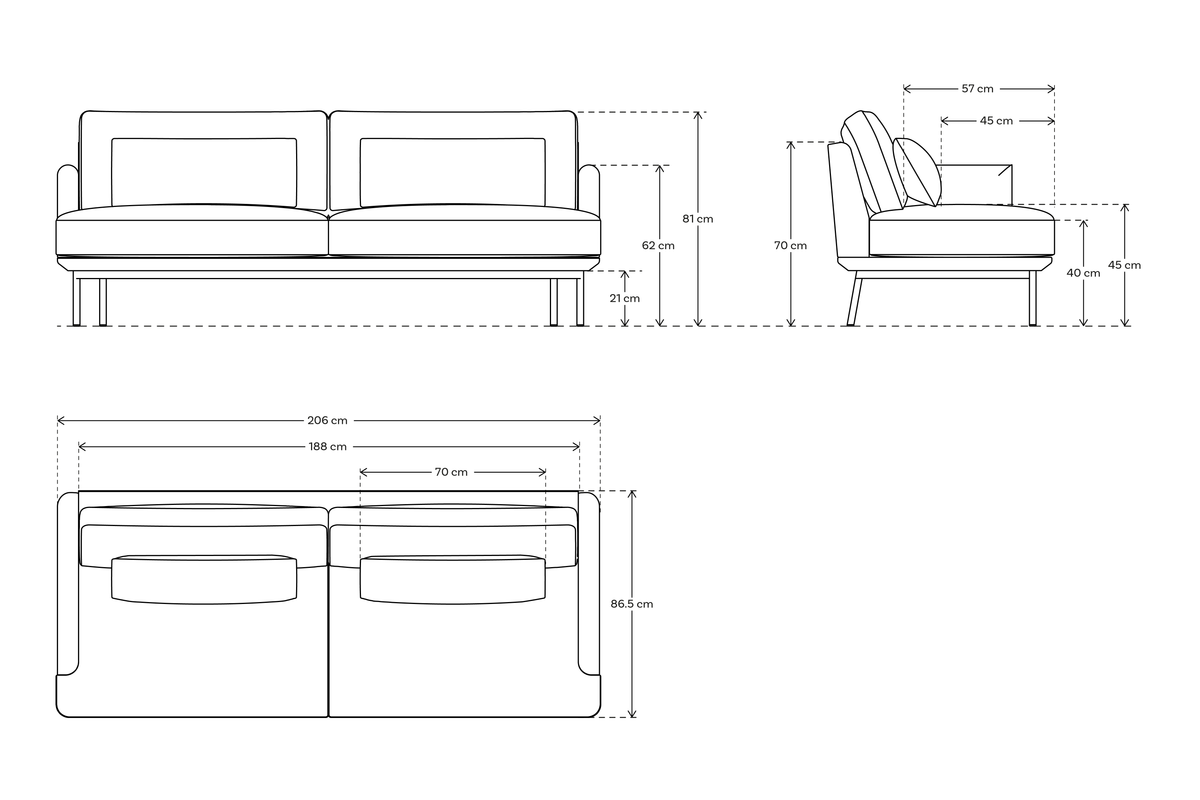 Model 14 3 Seater Sofa, Teal