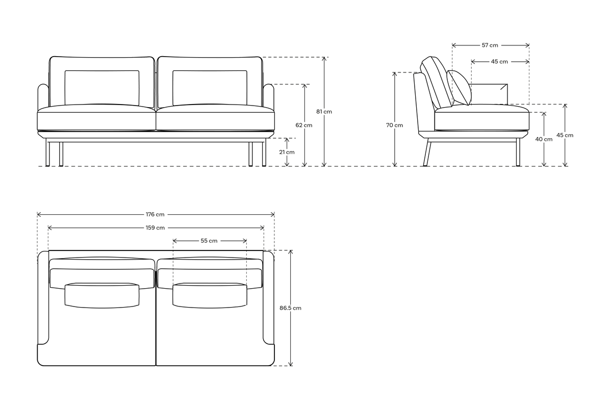 Model 14 2 Seater Sofa, Maple