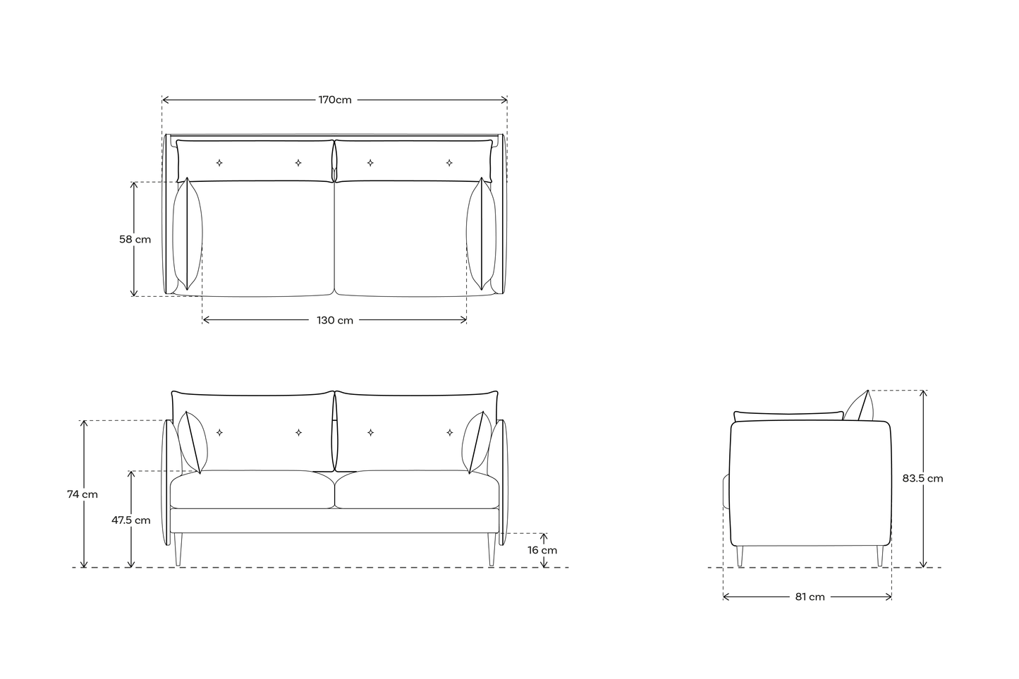 Model 19 2 Seater Sofa, Ocean