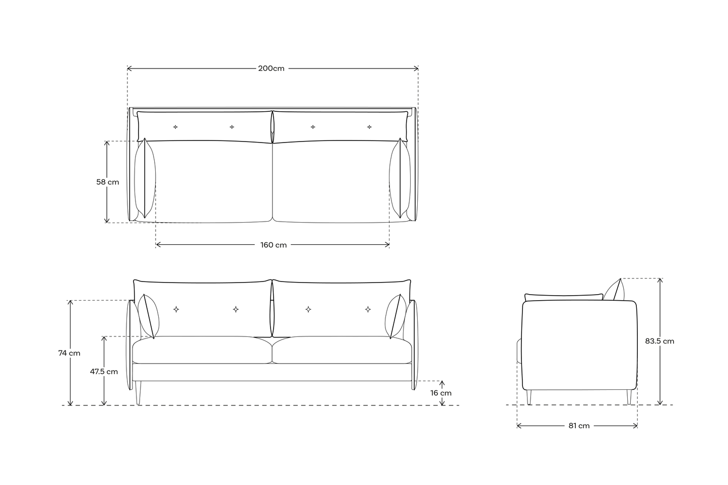 Model 19 3 Seater Sofa, Brick