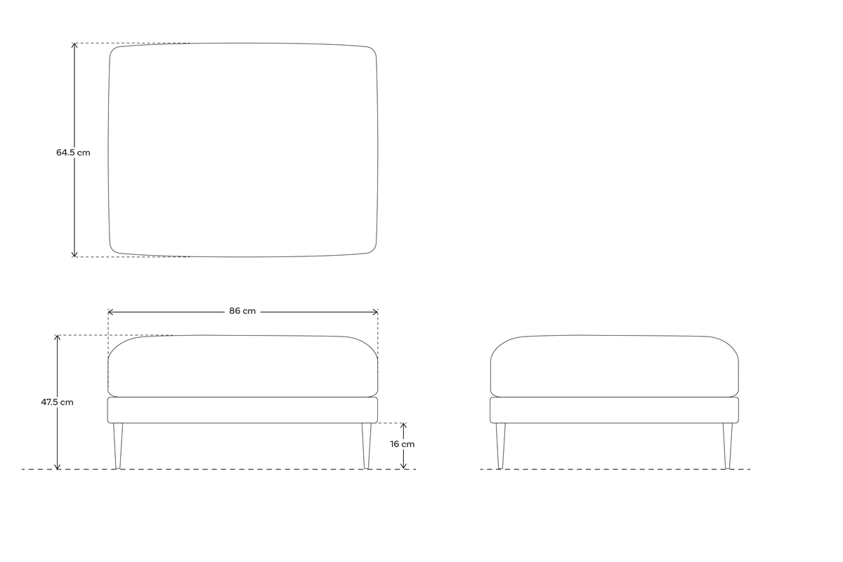 Model 19 Ottoman, Bone