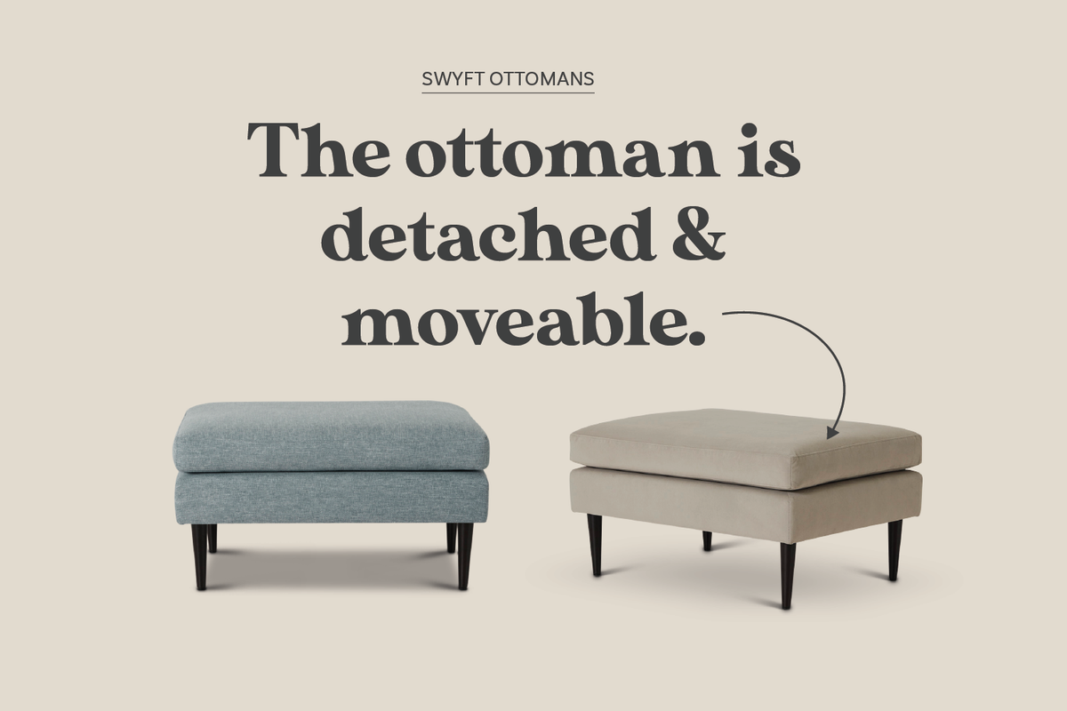 Model 05 3-Seater Sofa with Ottoman, Oak / Ivory