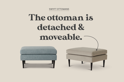 Model 05 3-Seater Sofa with Ottoman, Oak / Ivory