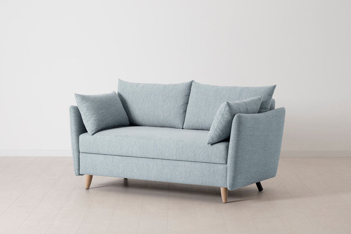 Model 08 Sofa Bed 2 Seater, Oak / Seaglass
