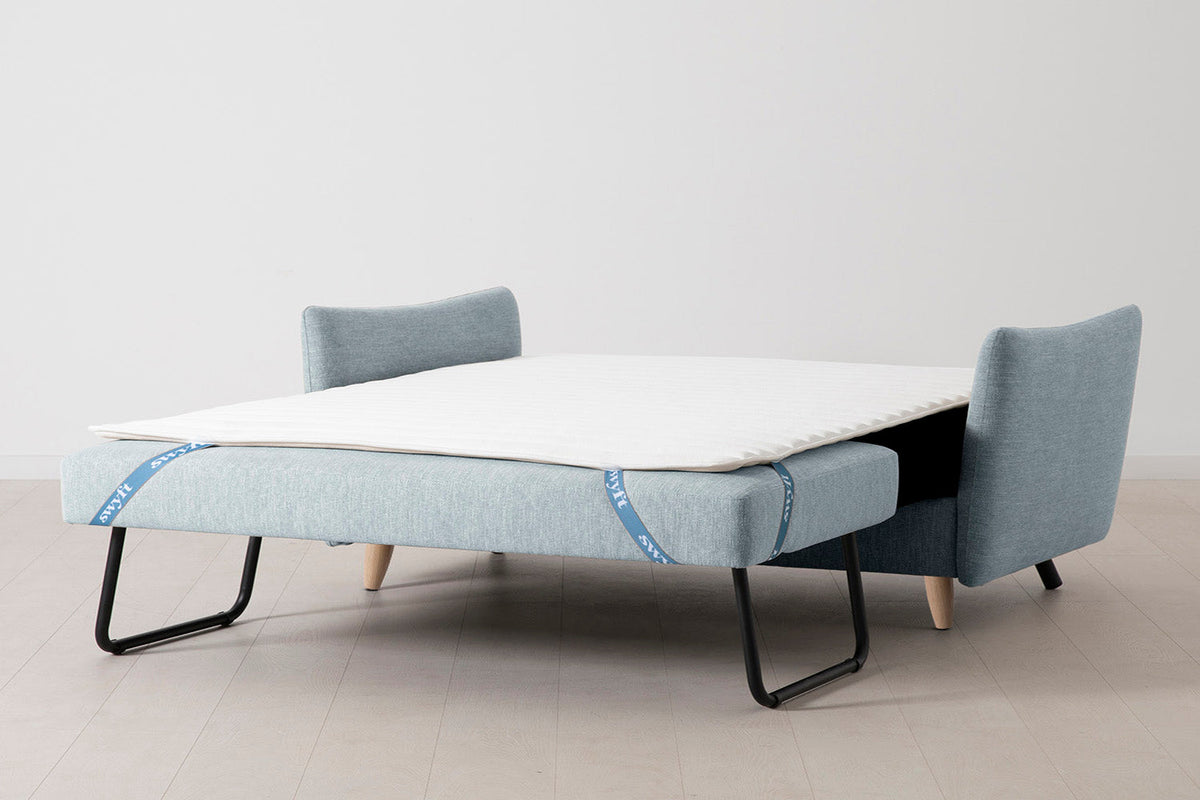 Model 08 Sofa Bed 2.5 Seater, Oak / Seaglass