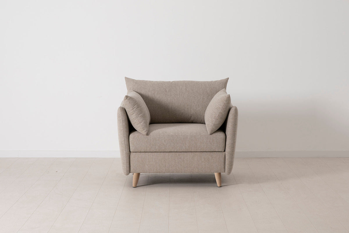 Model 08 Chair Bed Single Sofa Bed, Oak / Pumice