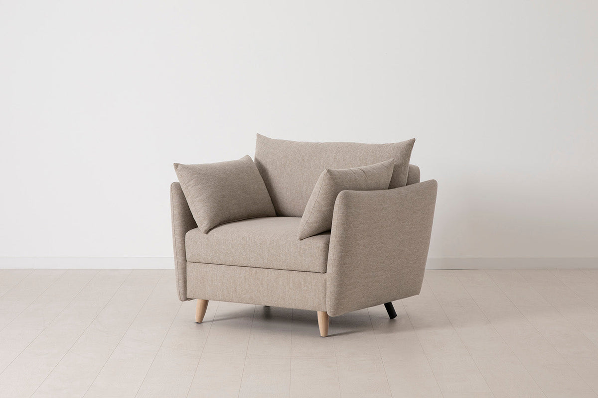 Model 08 Chair Bed Single Sofa Bed, Oak / Pumice