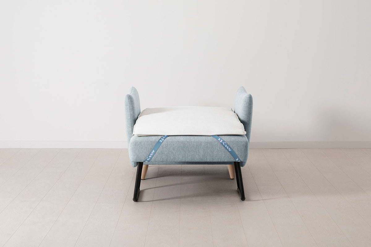 Model 08 Chair Bed Single Sofa Bed, Oak / Seaglass
