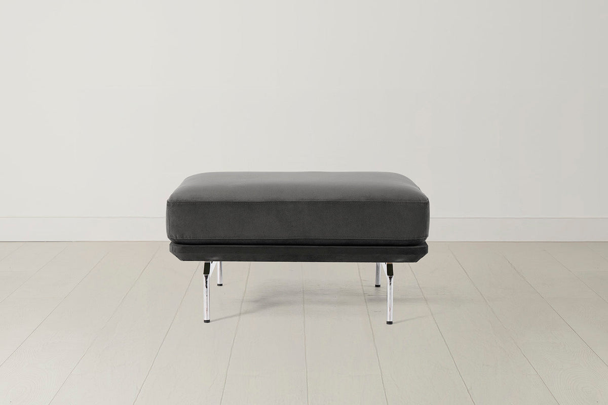 Model 14 Ottoman in Charcoal