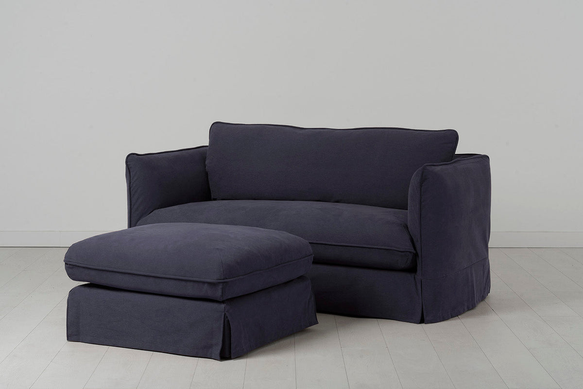 Model 18 2 Seater Sofa with Ottoman, Midnight