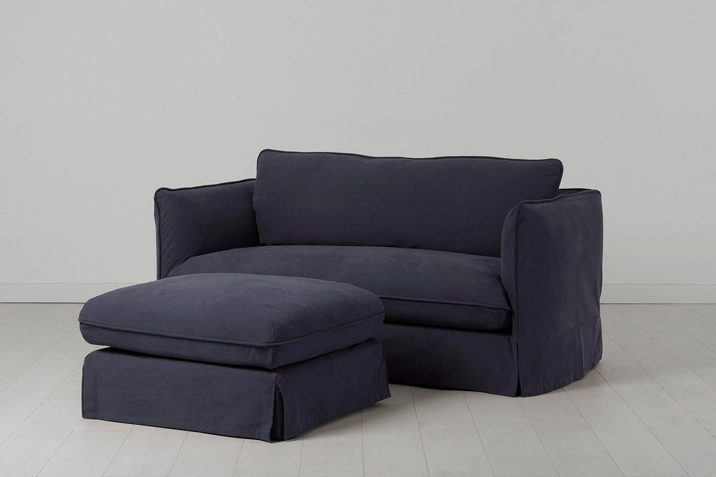 Model 18 2 Seater Sofa with Ottoman, Midnight