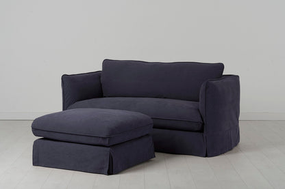 Model 18 2 Seater Sofa with Ottoman, Midnight
