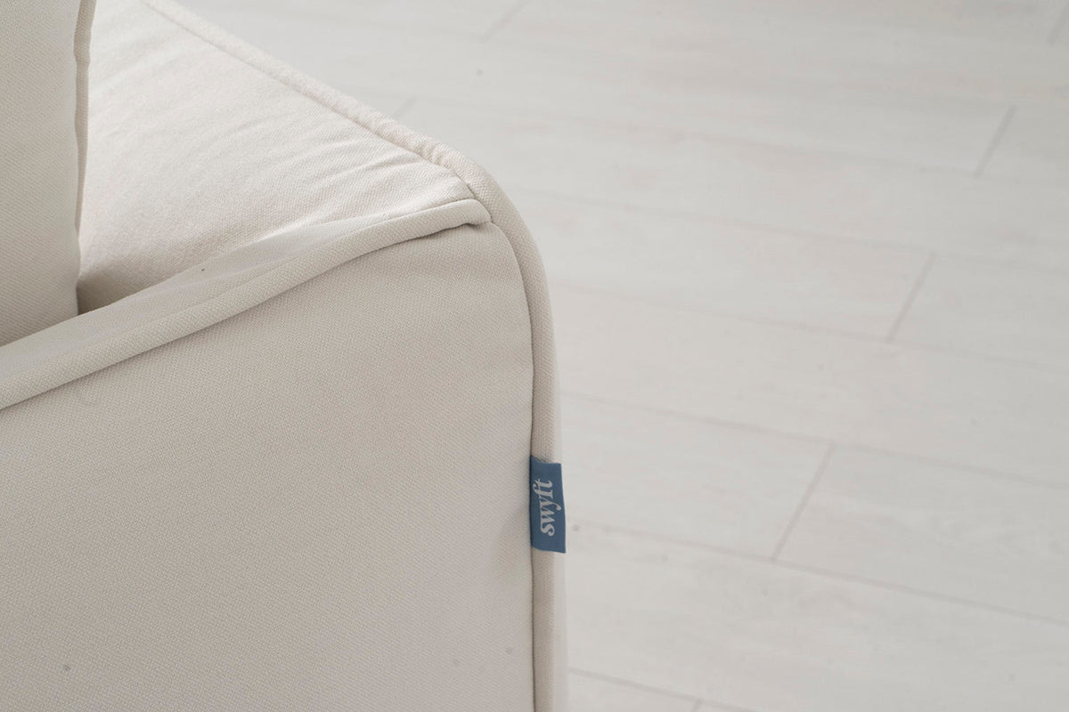 Model 18 2 Seater Sofa with Ottoman, Nougat