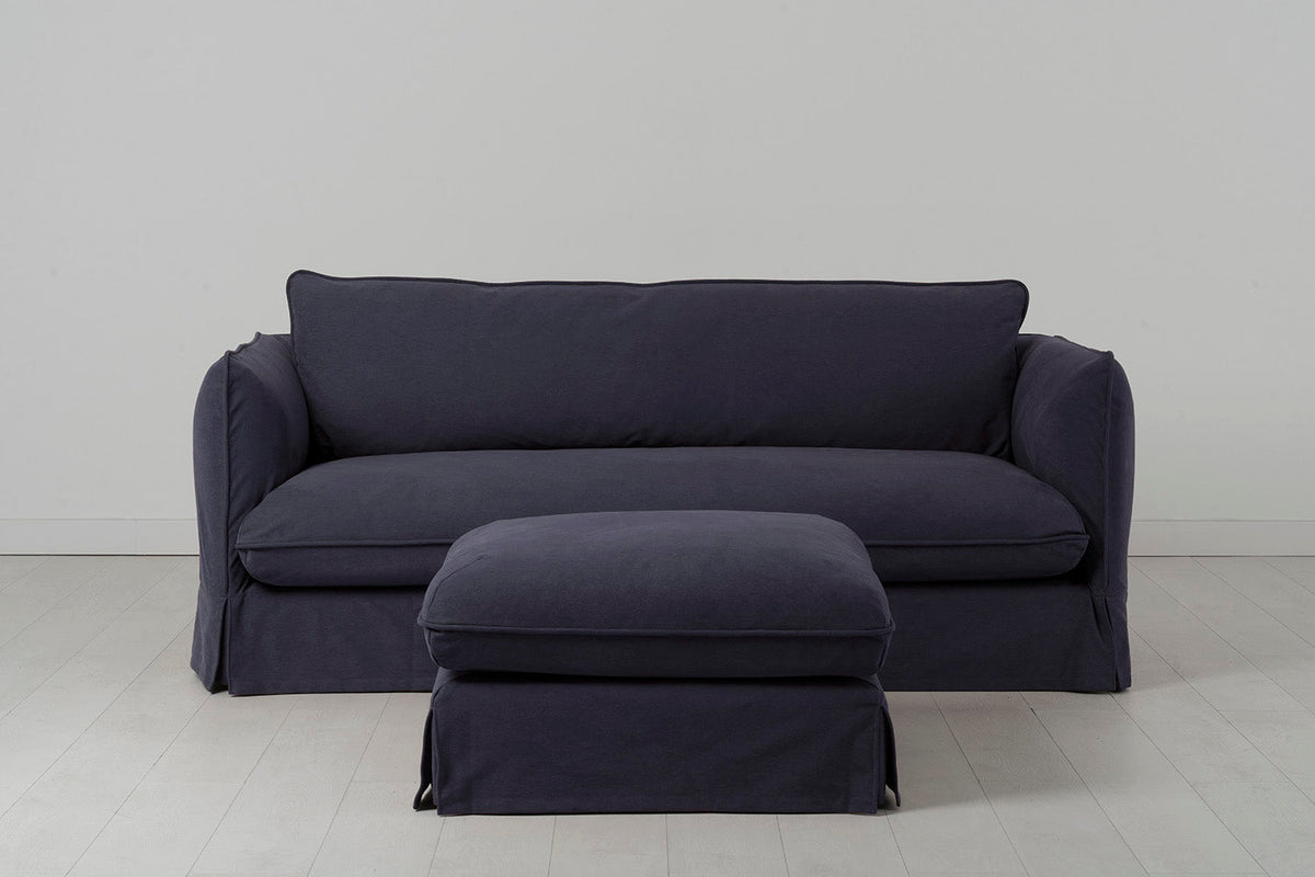 Model 18 3 Seater Sofa with Ottoman, Midnight