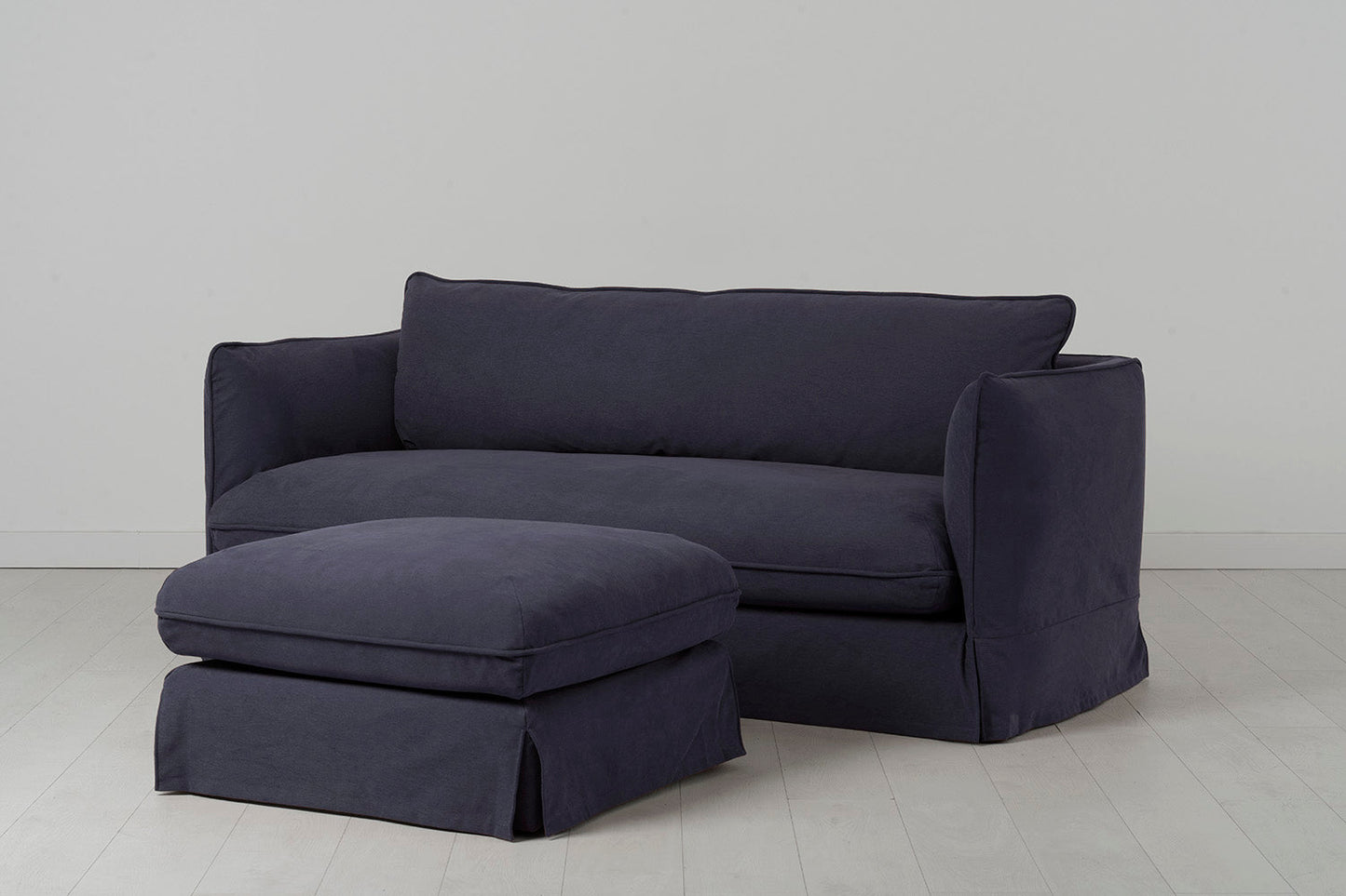 Model 18 3 Seater Sofa with Ottoman, Midnight