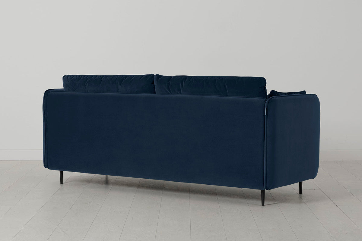 Model 19 3 Seater Sofa, Indigo — Back View